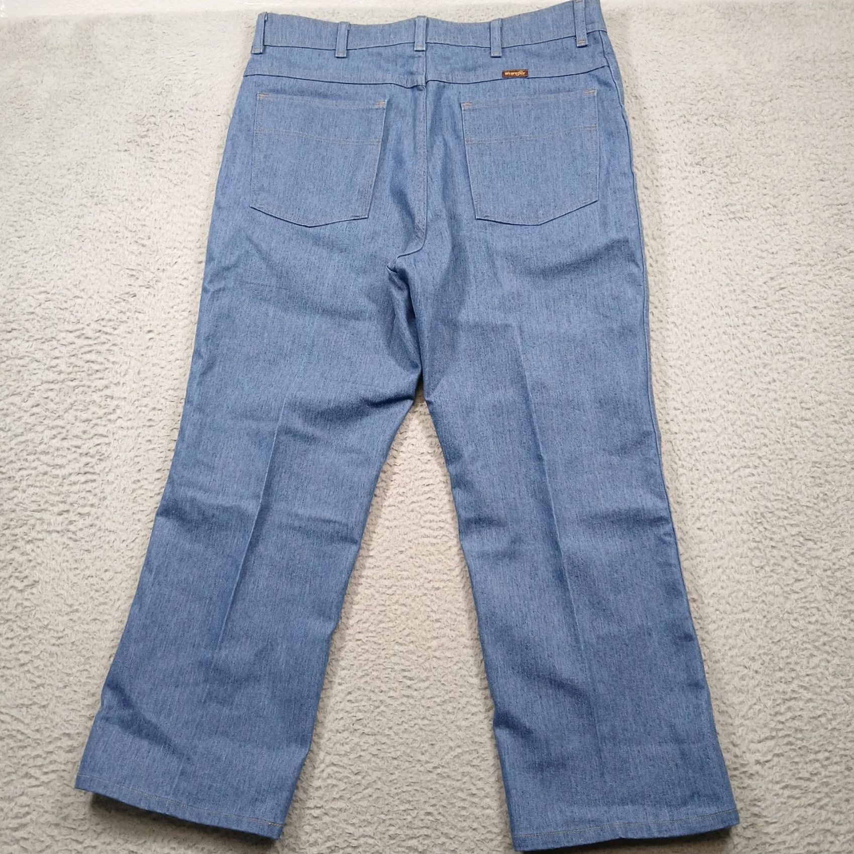 Wrangler Wrangler Mens 36x30 Light Blue Chambray Blend Workwear Jeans Size US 36 / EU 52 - 3 Thumbnail