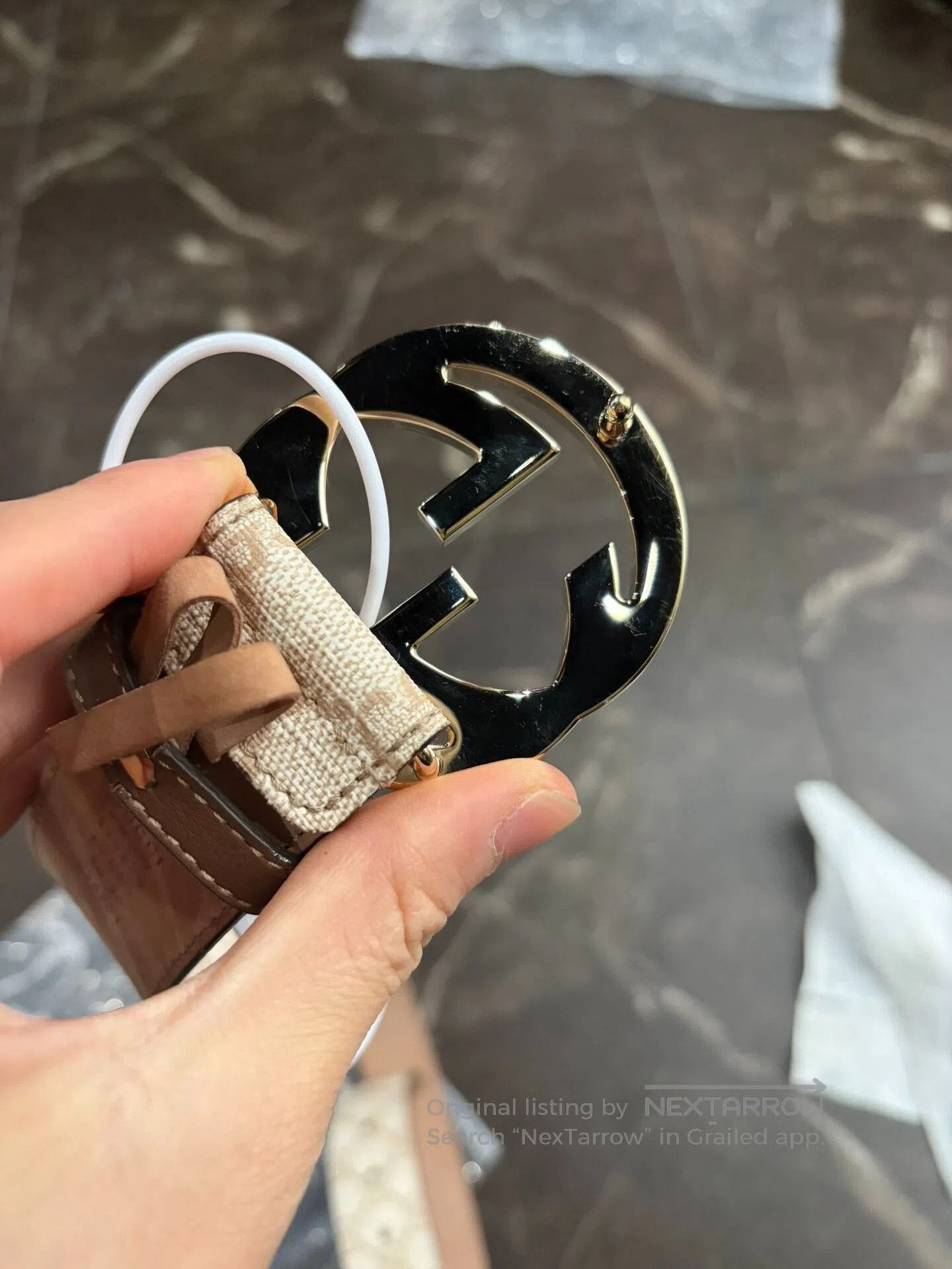 Gucci Gucci Classic G Embossed Belt. Size ONE SIZE - 4 Thumbnail