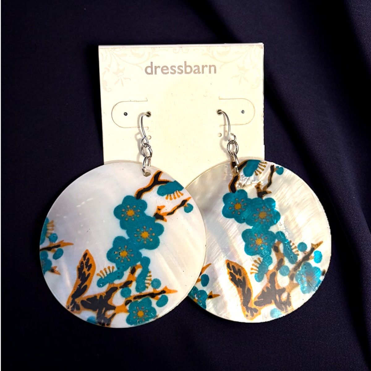 Other Dressbarn blue floral shell earrings Size ONE SIZE - 1 Thumbnail