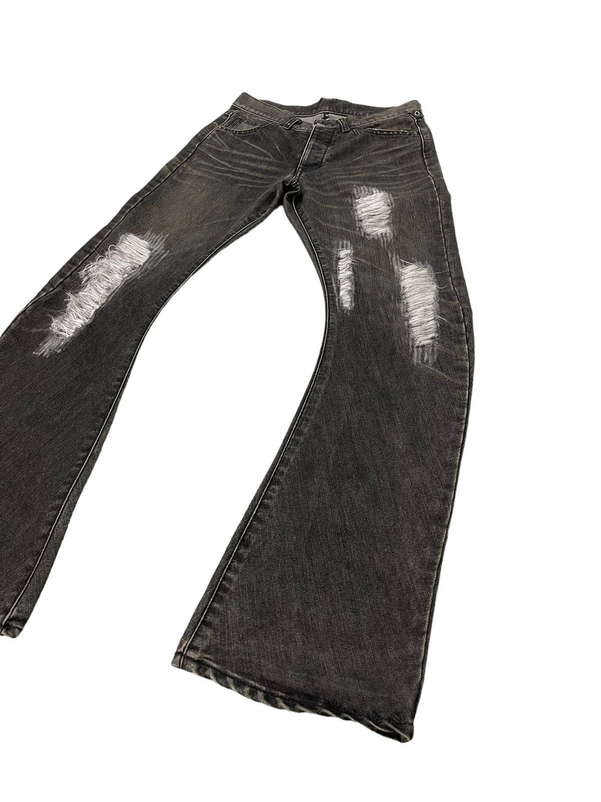 Japanese Brand Flare Jeans WJK Japan Curv Leg Distress Boot Cut 6🟦3 Size US 30 / EU 46 - 1 Thumbnail