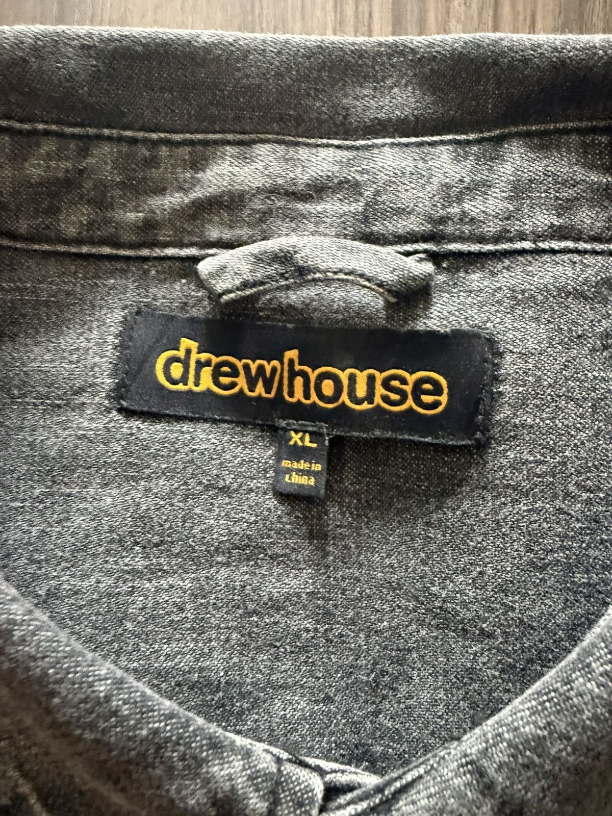 Drew House Drew House Grey Washed Button Up Shirt Men’s XL Raw Hem Size US XL / EU 56 / 4 - 3 Thumbnail