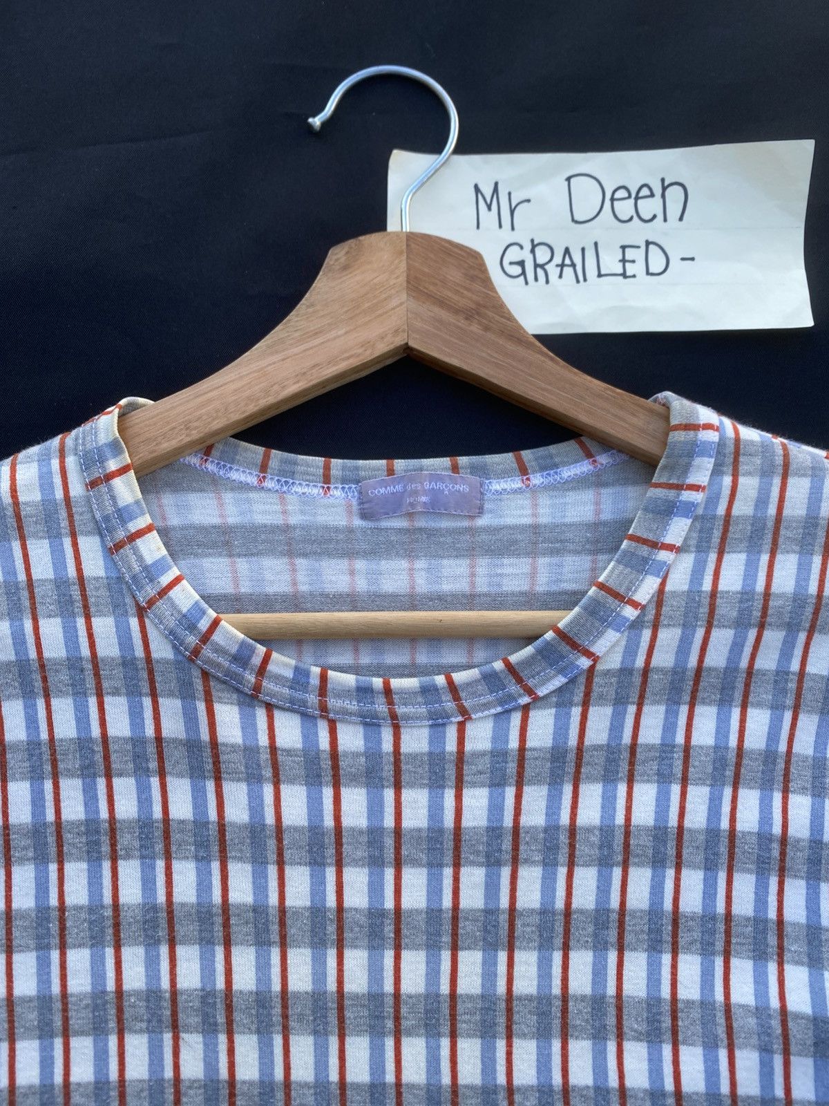 Rare Vtg AD2001 Comme Des Garcons CDG Checkered Tshirt