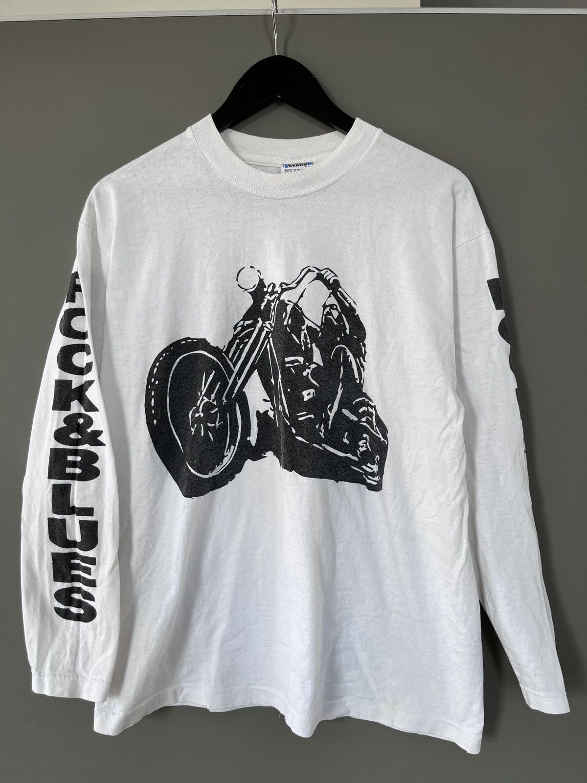 Vintage Vintage Rock&Blues Biker White Long Sleeve T-shirt Size US L / EU 52-54 / 3 - 1 Thumbnail