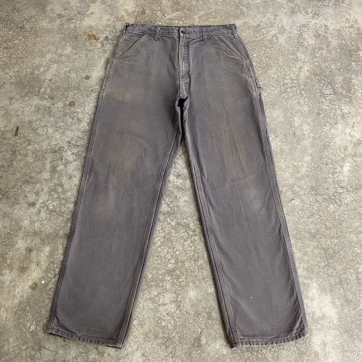 Carhartt Vintage Carhartt Blanket Lined Gravel Grey Carpenter Pants Size US 34 / EU 50 - 2 Thumbnail