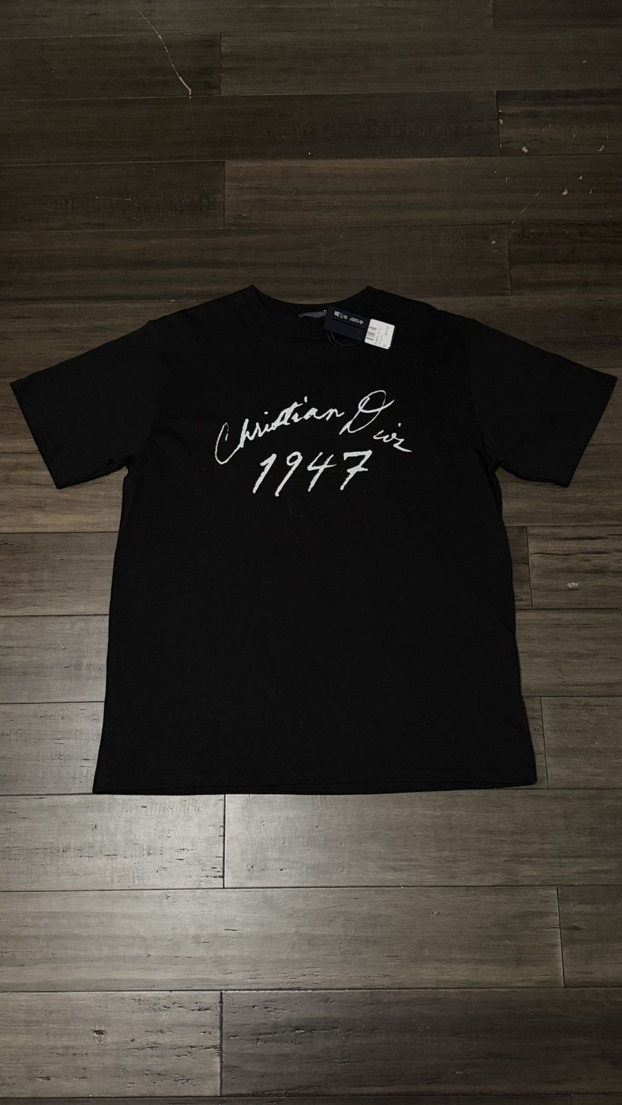 Dior Dior “Christian Dior 1947” Black Script Logo T-Shirt | Grailed