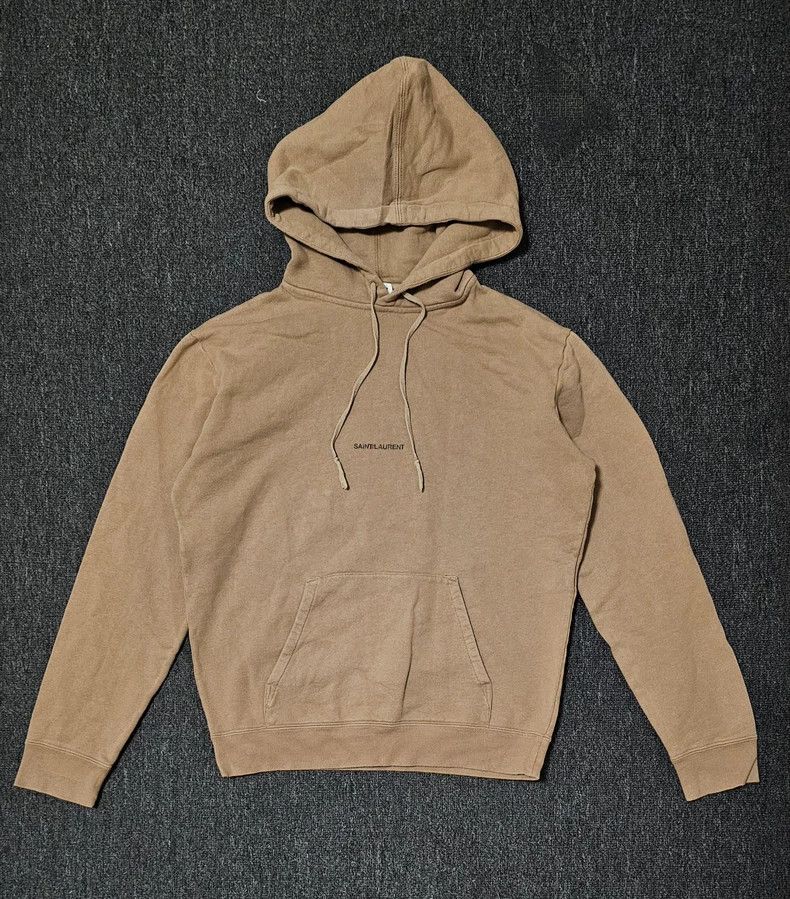 Saint Laurent Paris Saint Laurent Beige Hooded Sweatshirt-yf Size US S / EU 44-46 / 1 - 1 Thumbnail