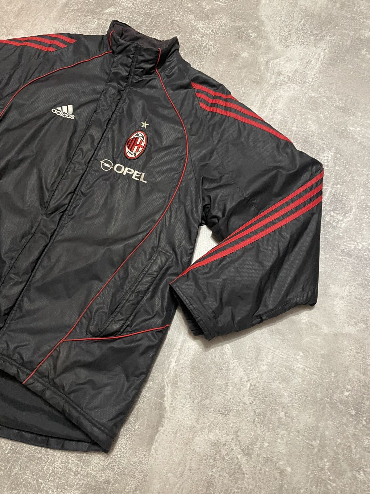 Adidas × Vintage Vintage Adidas AC Milan Soccer Jacket Parka Logo Opel Size US S / EU 44-46 / 1 - 6 Thumbnail