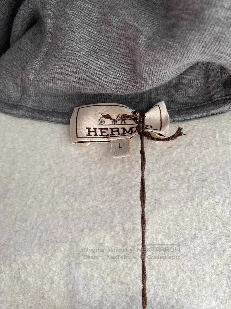 Hermes Hermes Gray Hooded Sweatshirt Size US L / EU 52-54 / 3 - 7 Thumbnail