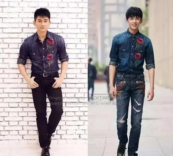 Dolce & Gabbana Dolce & Gabbana Floral Denim Shirt. Size US XXL / EU 58 / 5 - 3 Thumbnail