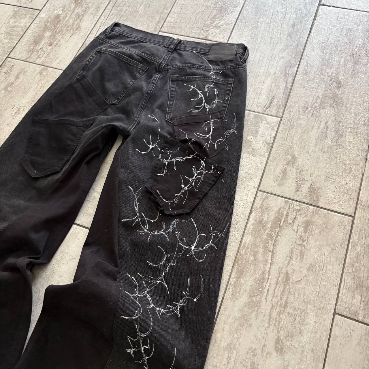Japanese Brand rare flared black handmade streetwear jeans Size US 34 / EU 50 - 4 Thumbnail
