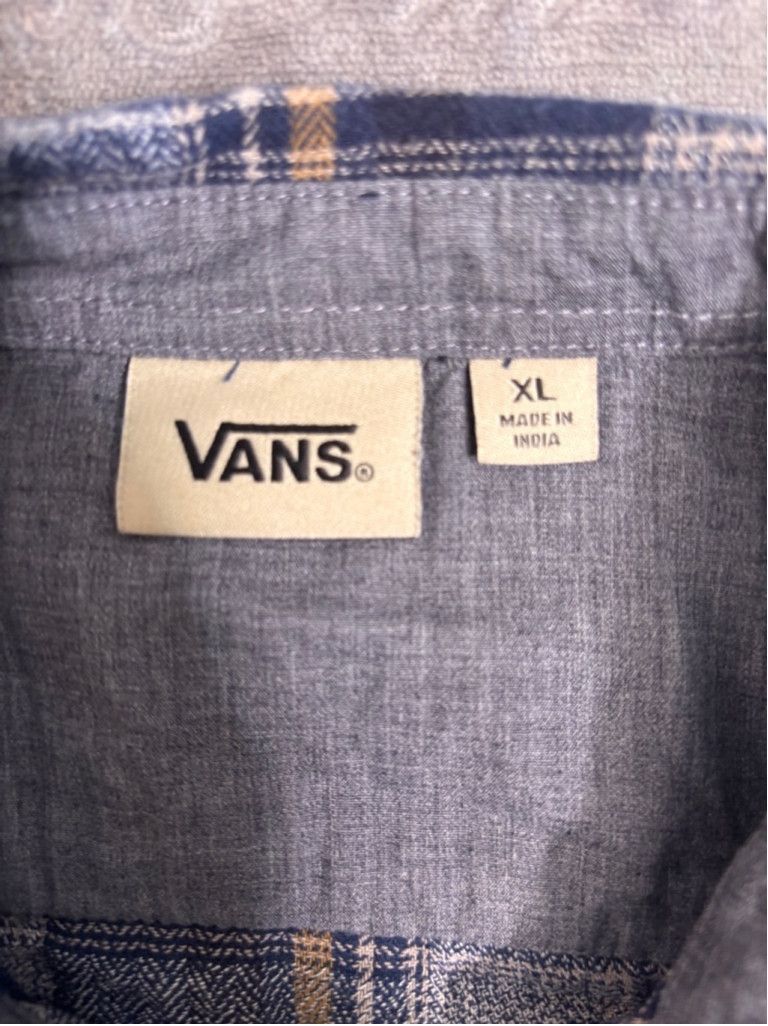 Vans Boy's Vans Flannel Shirt XL Blue Gray Plaid Size US XL / EU 56 / 4 - 7 Thumbnail