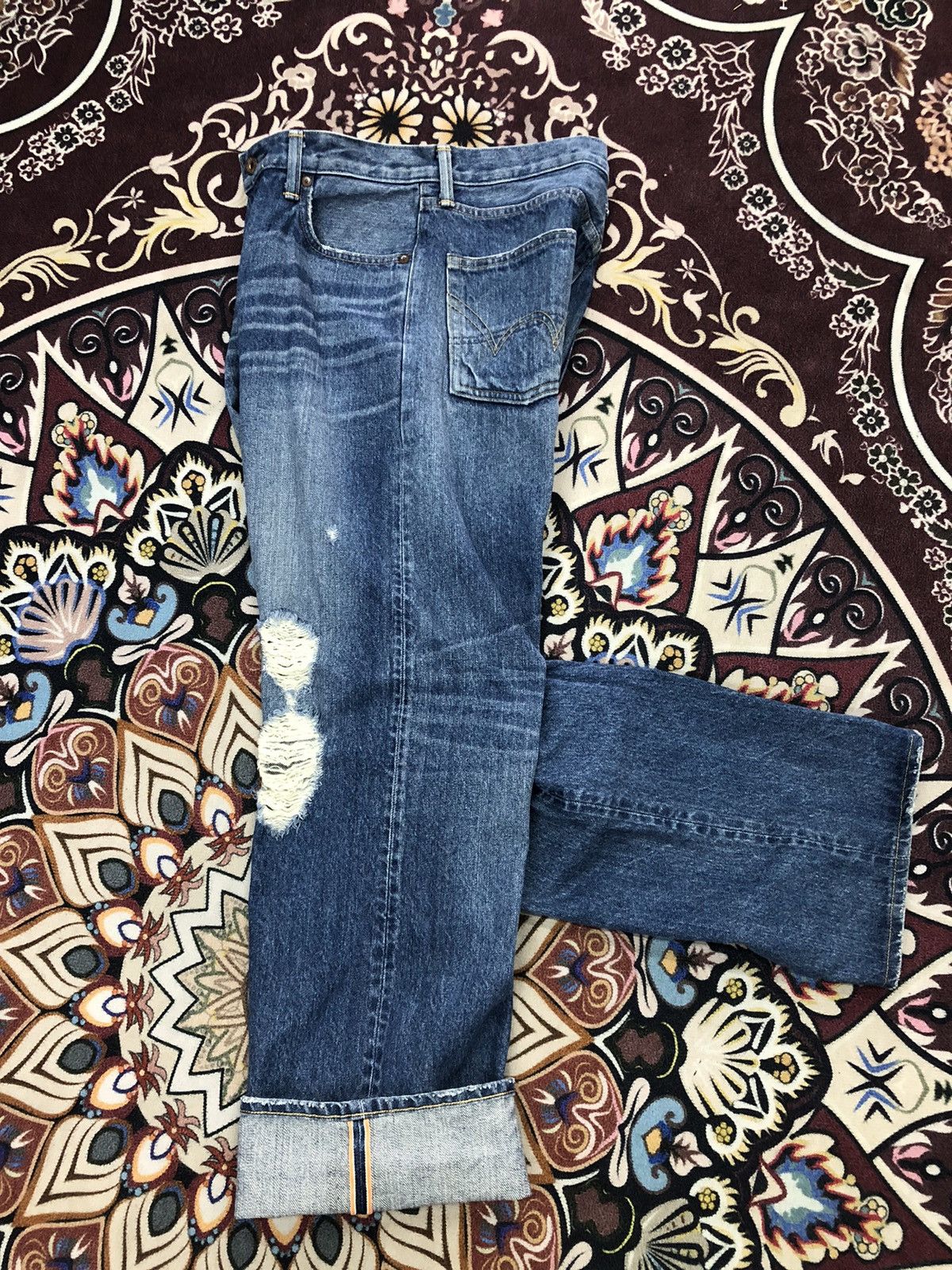 Edwin Edwin 505 Ragged Selvedge Regular Denim Jeans Size US 30 / EU 46 - 3 Thumbnail