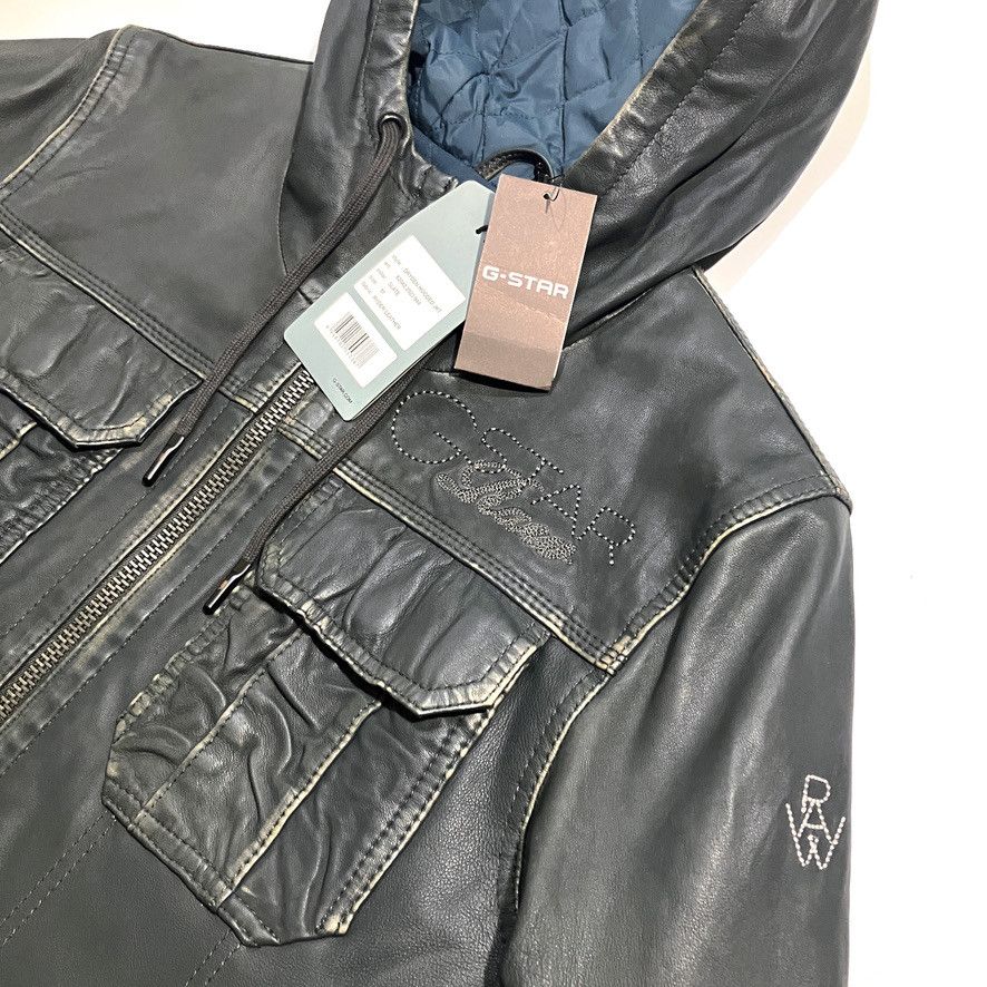 G-Star G-STAR RAW – Dryden Hooded Leather Jacket Size US M / EU 48-50 / 2 - 5 Thumbnail