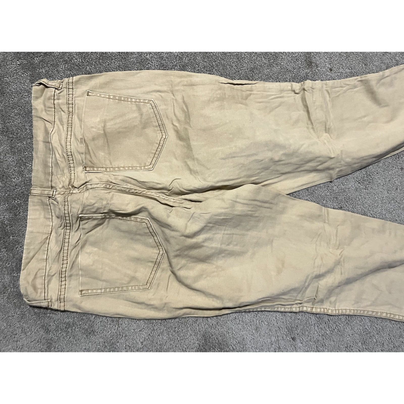 U.S. Polo Assn. U.S. POLO ASSN. Women's stretch khaki trousers Size 8 Slap Button Zip Pockets Casual Pants Regular Womens 30 in Inseam Khaki Tan Size ONE SIZE - 4 Thumbnail