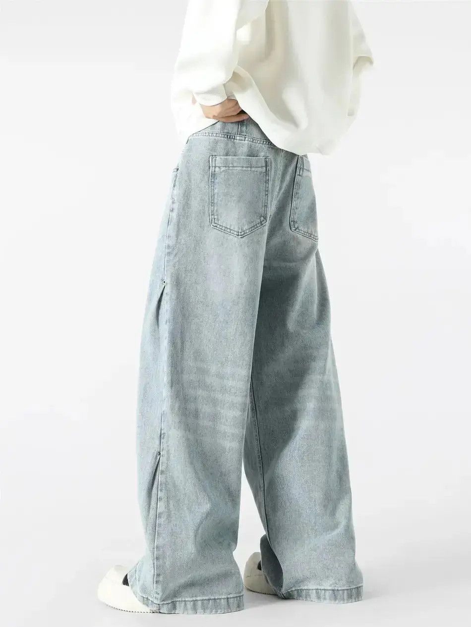 Japanese Brand Retro loose wide leg slightly flared jeans Size US 32 / EU 48 - 4 Thumbnail