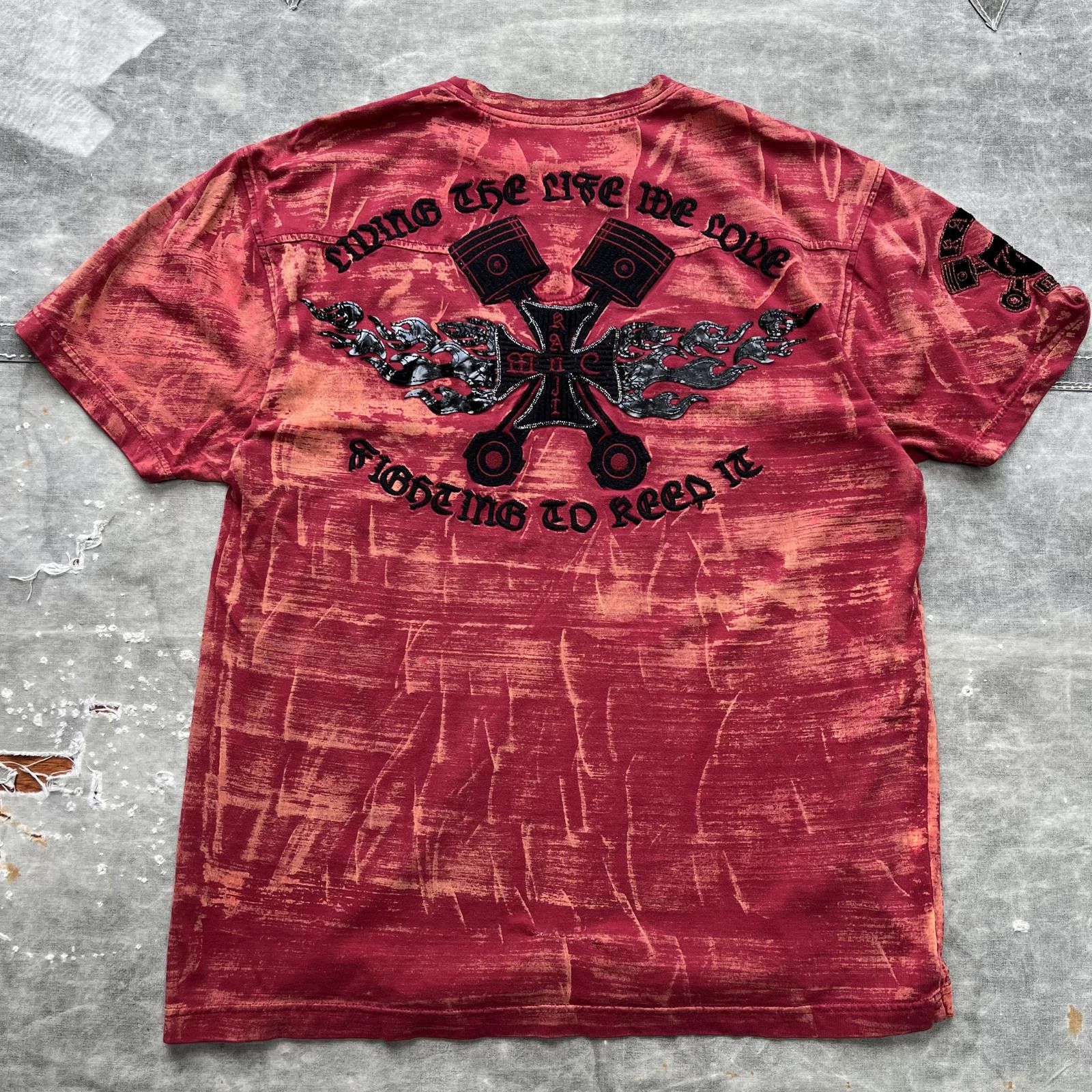 Vintage Vintage Y2K Embroidered Affliction Grunge Motorcycle Shirt Size US L / EU 52-54 / 3 - 2 Thumbnail