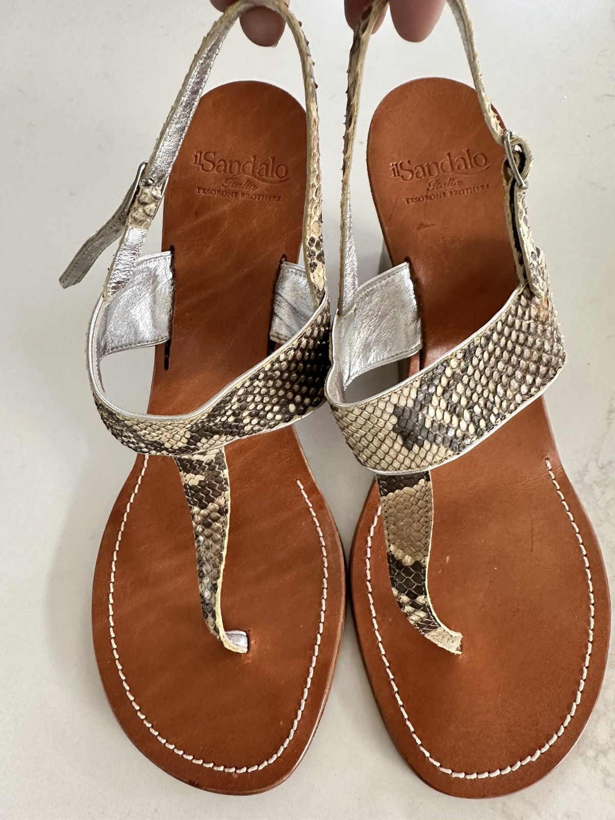 Other IL SANDALO WEDGE SNAKESKIN SANDALS SIZE 39 MADE IN ITALY Size US 9 / IT 39 - 3 Thumbnail