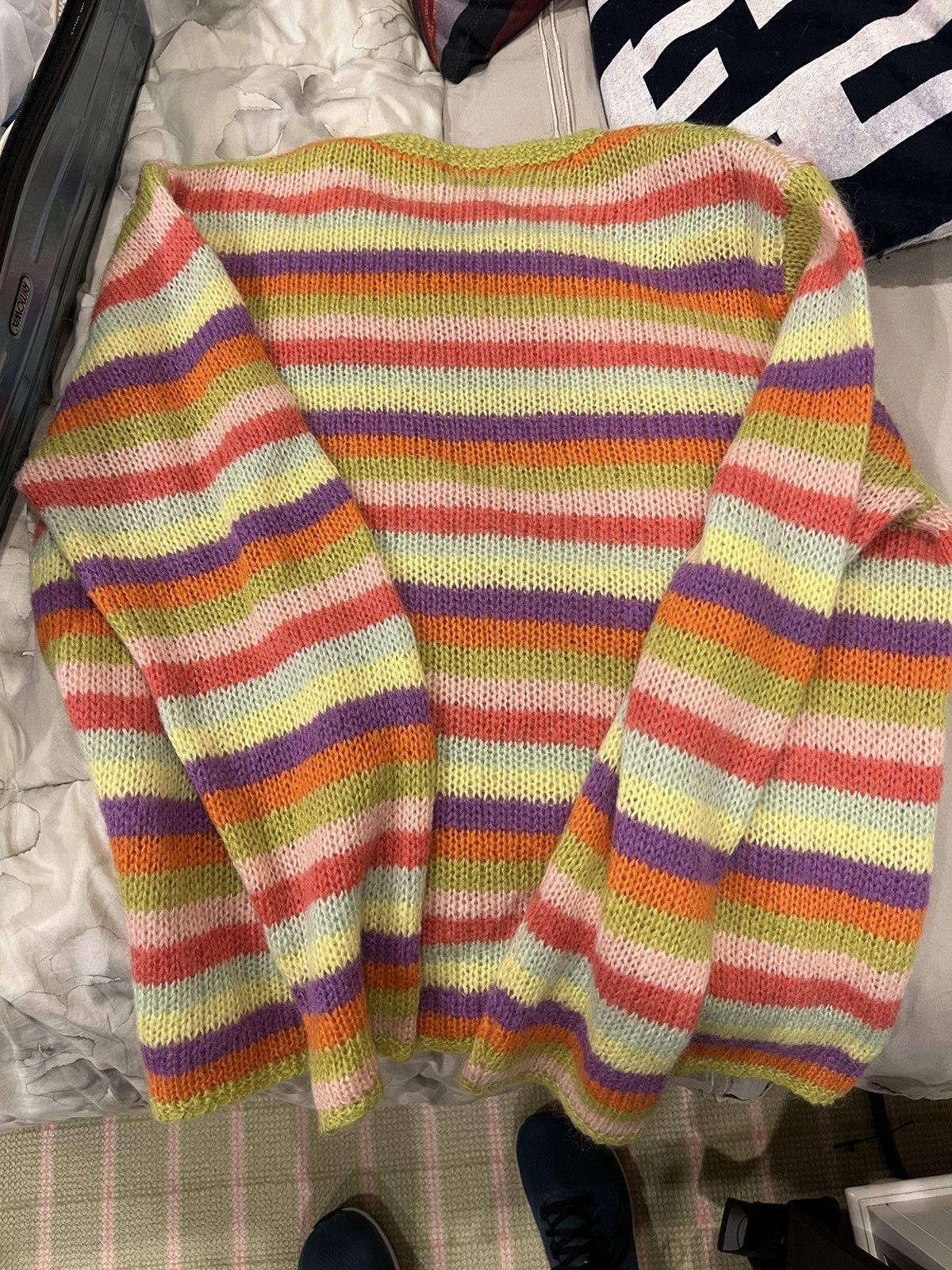 Supreme Supreme Stripe Mohair Sweater Acid Green Size US XL / EU 56 / 4 - 3 Thumbnail