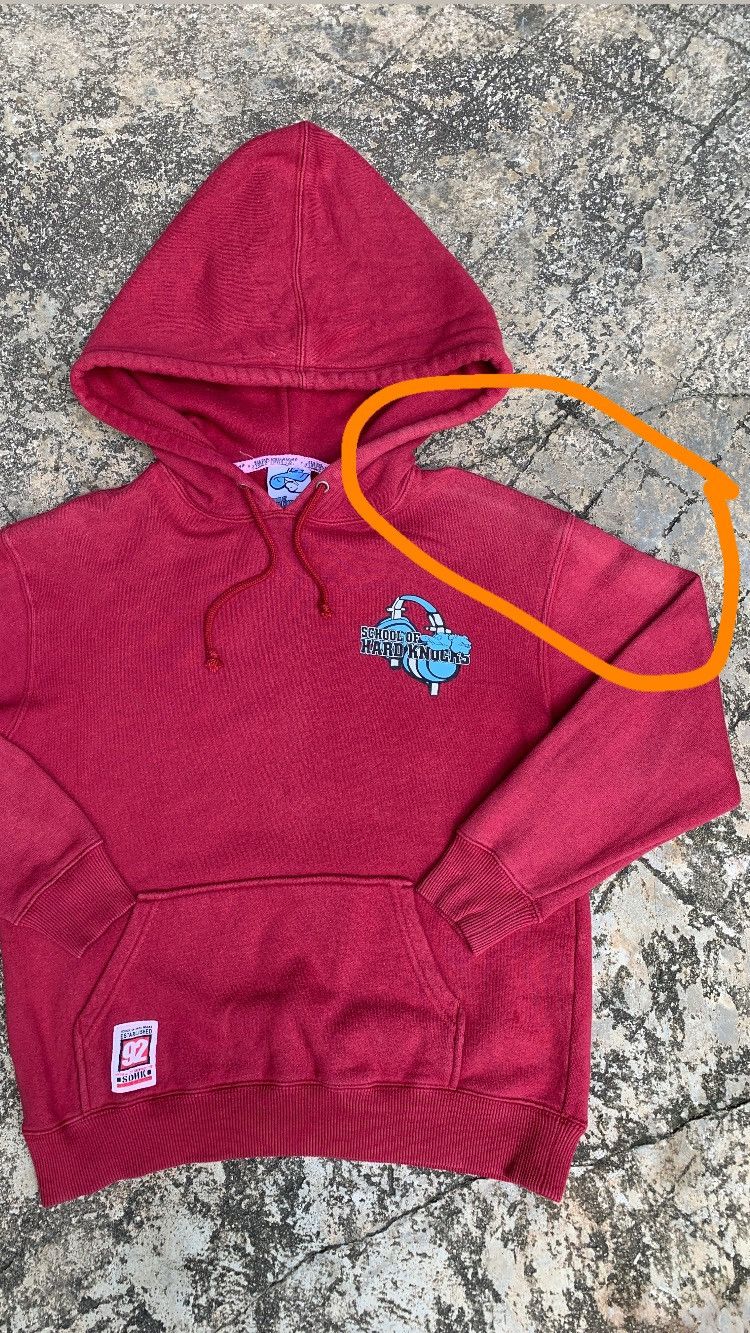 Japanese Brand × Vintage y2k School of Hard Knocks DJ Hip Hop Burgundy Graphic Hoodie Size S / US 4 / IT 40 - 15 Thumbnail