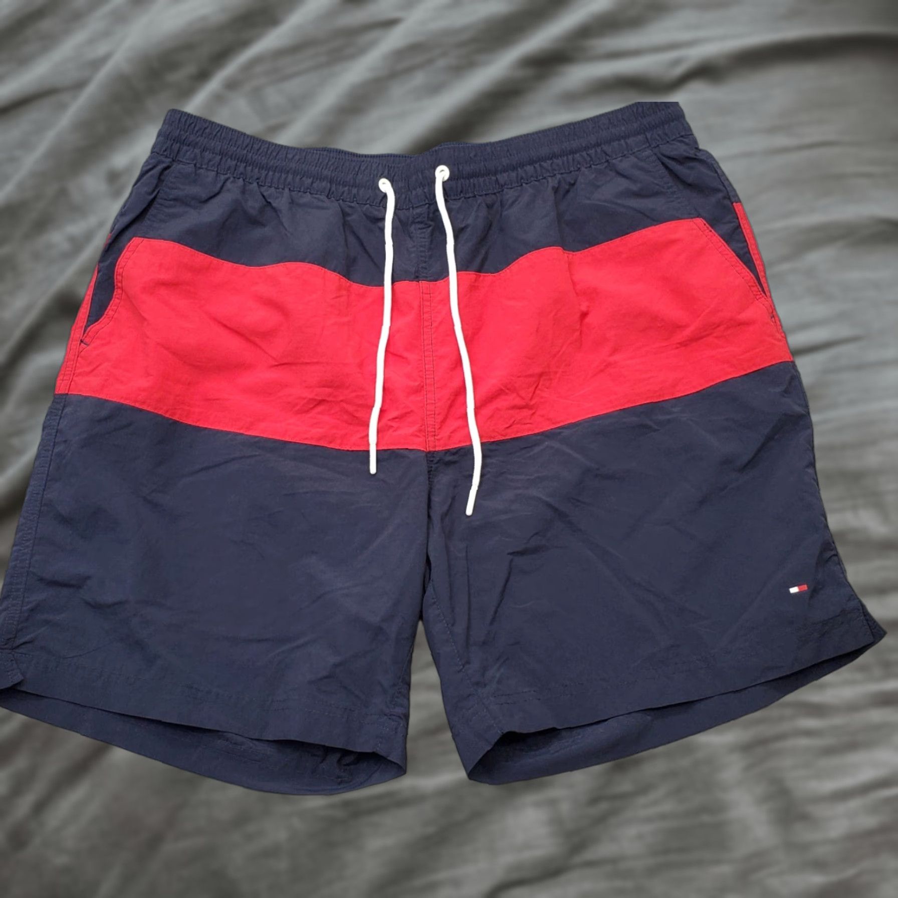 Tommy Hilfiger Tommy Hilfiger Trunk Shorts Mens XL Multi Color Elastic Waist Lined Drawstring Swims Bottom Trunks Outdoor 90s Size US 36 / EU 52 - 1 Thumbnail