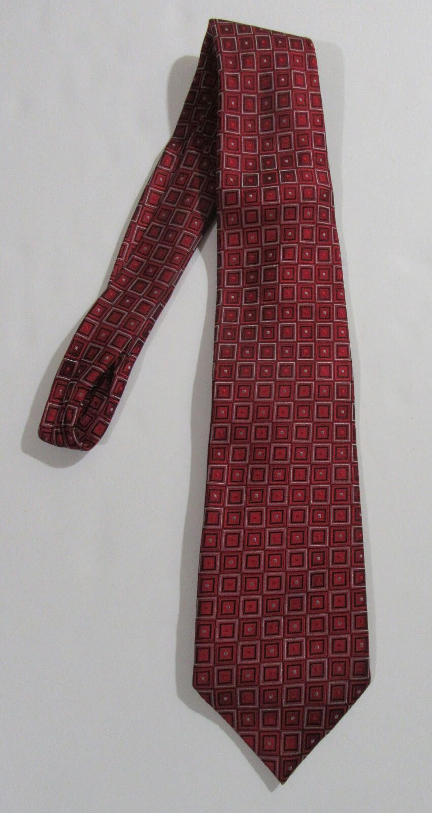 Designer Donald J. Trump Signature Collection Necktie Red Geometric Size ONE SIZE - 1 Thumbnail