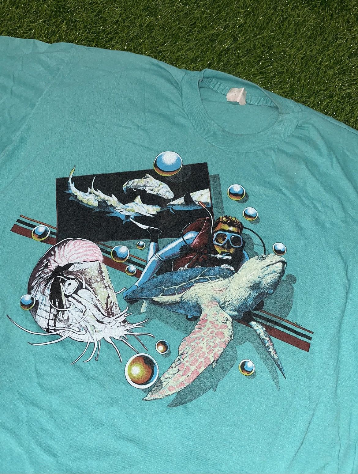 Vintage Vintage Scuba Sea Ocean Tee Shirt Size XL Size US XL / EU 56 / 4 - 2 Thumbnail
