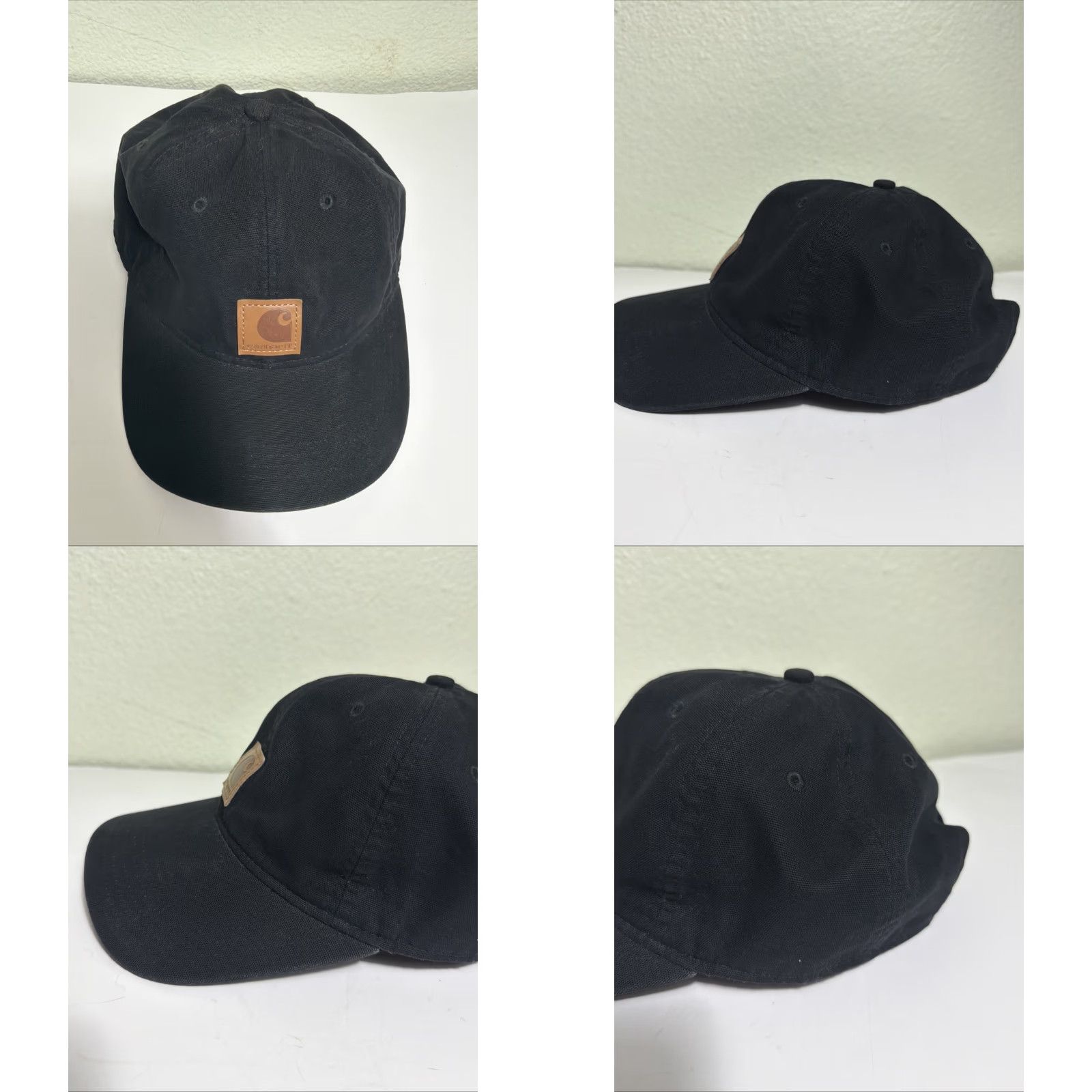 Carhartt Carhartt Hat Strapback Black Leather Patch Adjustable Hook Loop Hat Mens One Size Baseball Cap Size ONE SIZE - 8 Thumbnail