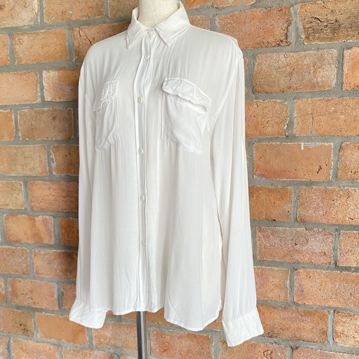 Designer × Japanese Brand G. O. A. White Classic Shirt with Roll-Up Sleeves Size M / US 6-8 / IT 42-44 - 17 Thumbnail