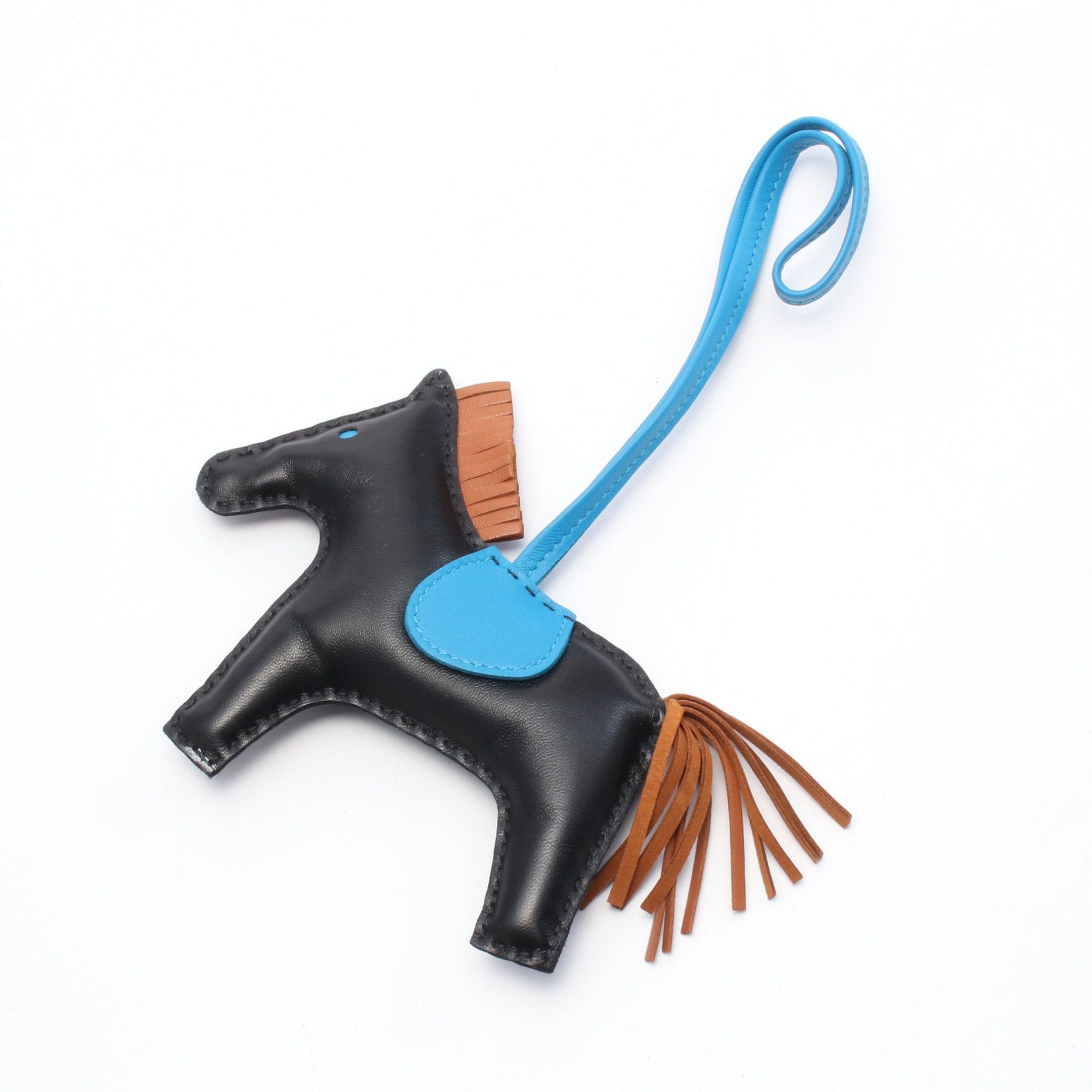 Hermes Hermes Rodeo Mm Black Gold Blue Zanzibar Bag Charm Aagneau Brown Z Stamp Size ONE SIZE - 1 Thumbnail