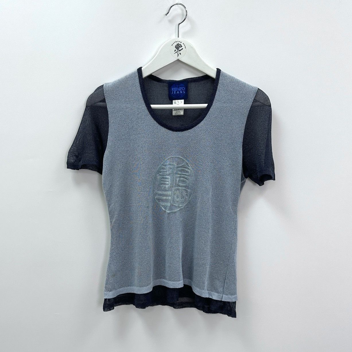 Kenzo Vintage 90s Kenzo Jeans Viscose big logo tee velour y2k hype Size L / US 10 / IT 46 - 1 Thumbnail