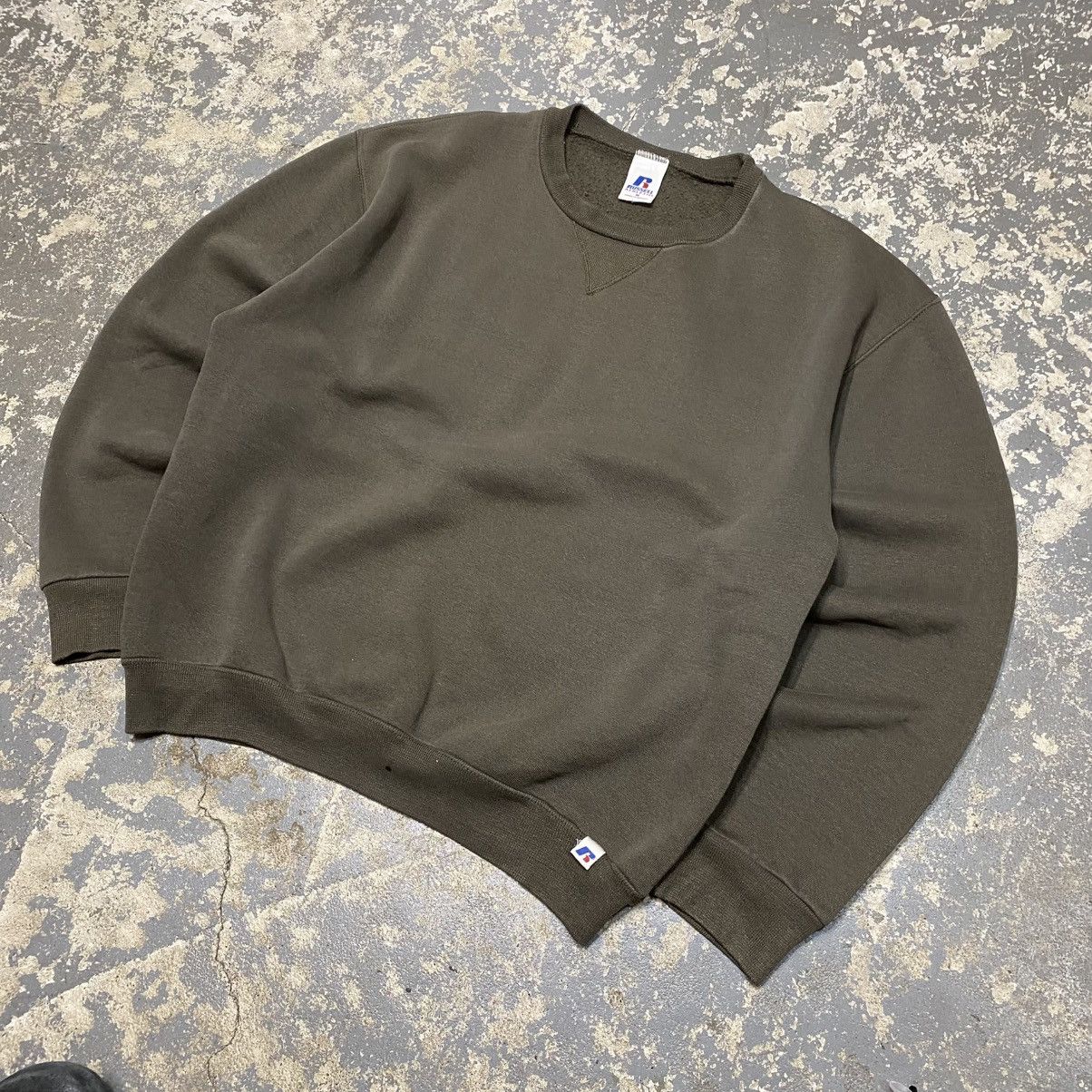 Russell Athletic × Vintage Vintage Russell Athletic Brown Blank Boxy Crewneck Hoodie Size US M / EU 48-50 / 2 - 2 Thumbnail