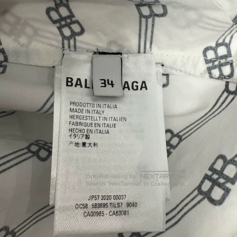Balenciaga Balenciaga Full Print Logo, White Loose Fit Shirt Size XXS / US 00 / IT 34 - 4 Thumbnail