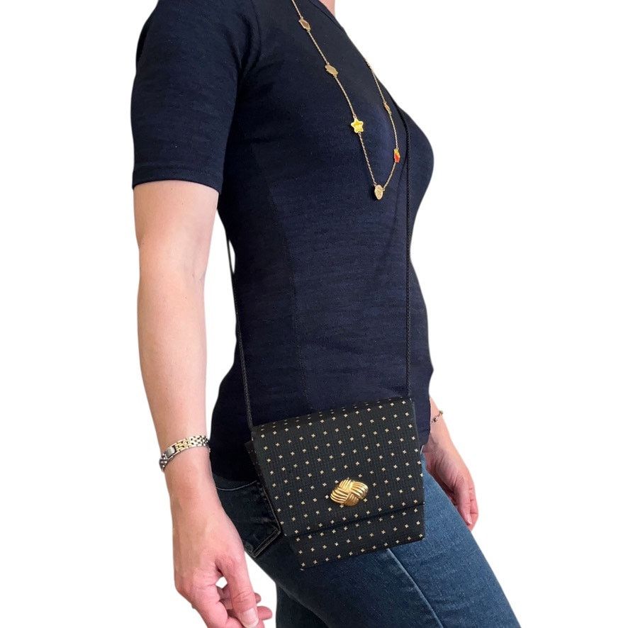 Vintage Vintage Whiting & Davis Black Jacquard Box Evening Bag Size ONE SIZE - 2 Thumbnail