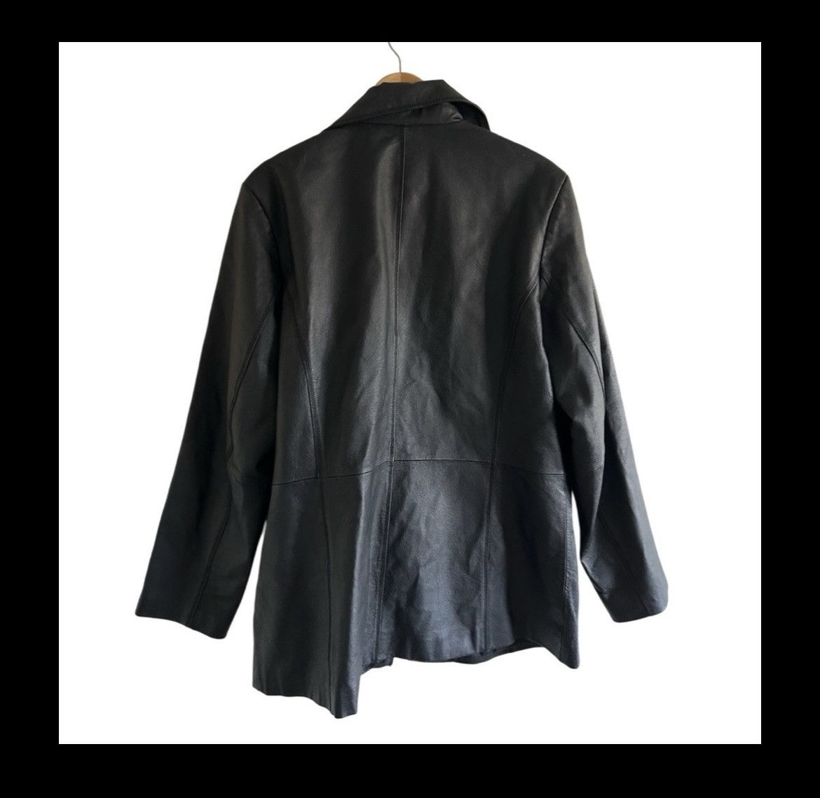 Worthington Vtg Worthington Black Leather Button Front Lined Jacket Coat Size XL / US 12-14 / IT 48-50 - 2 Thumbnail