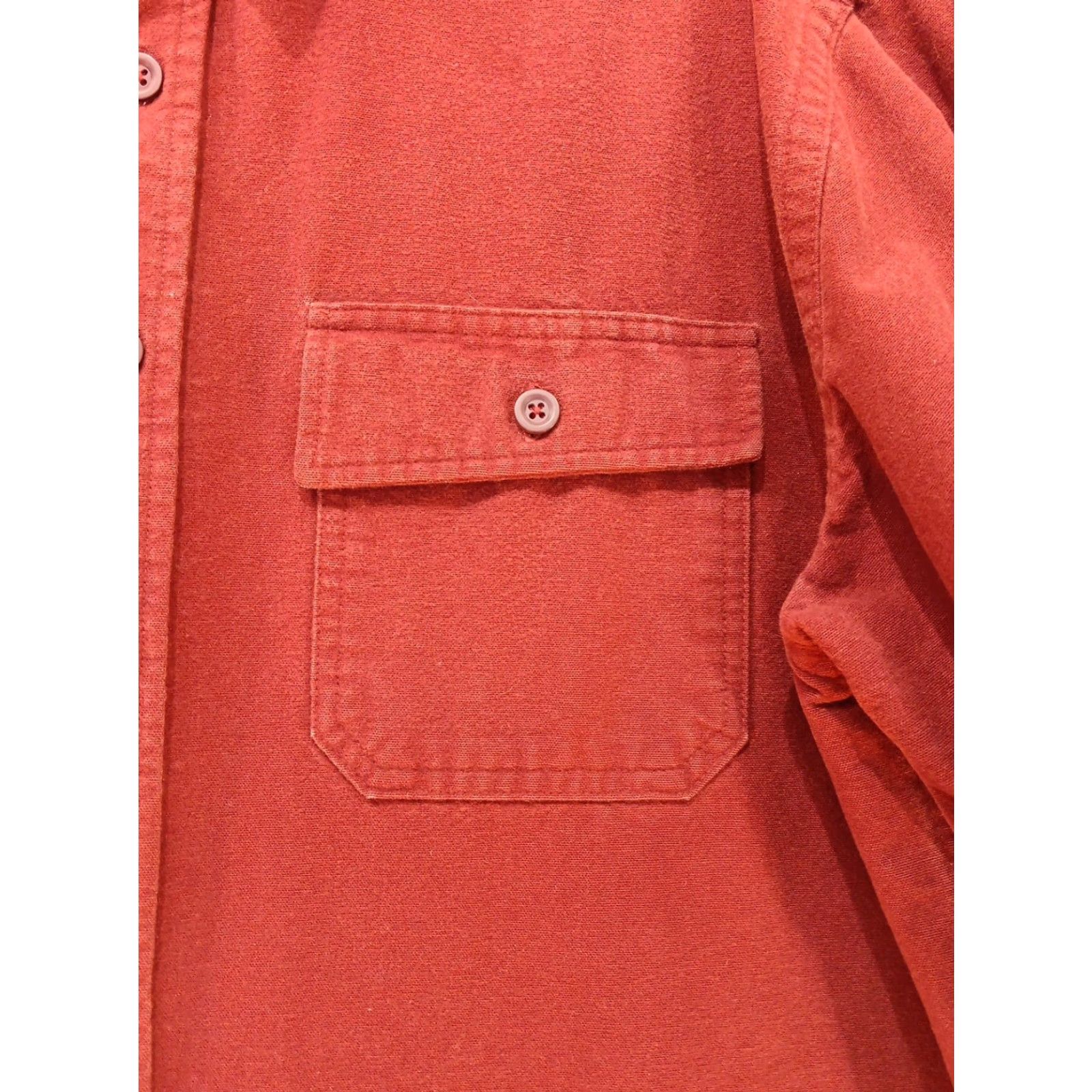 Vintage VINTAGE L.L. Bean Shirt Mens XL Red Heavyweight Chamois Knit Button-Up Casual Travel Classic Outdoors Size US XL / EU 56 / 4 - 5 Thumbnail