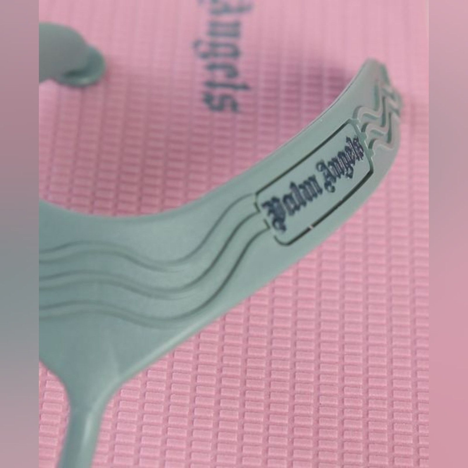 Palm Angels Palm Angels PINK Baby Blue Slides logo Flip Flop Sz 39 New Size US 9 / IT 39 - 3 Thumbnail