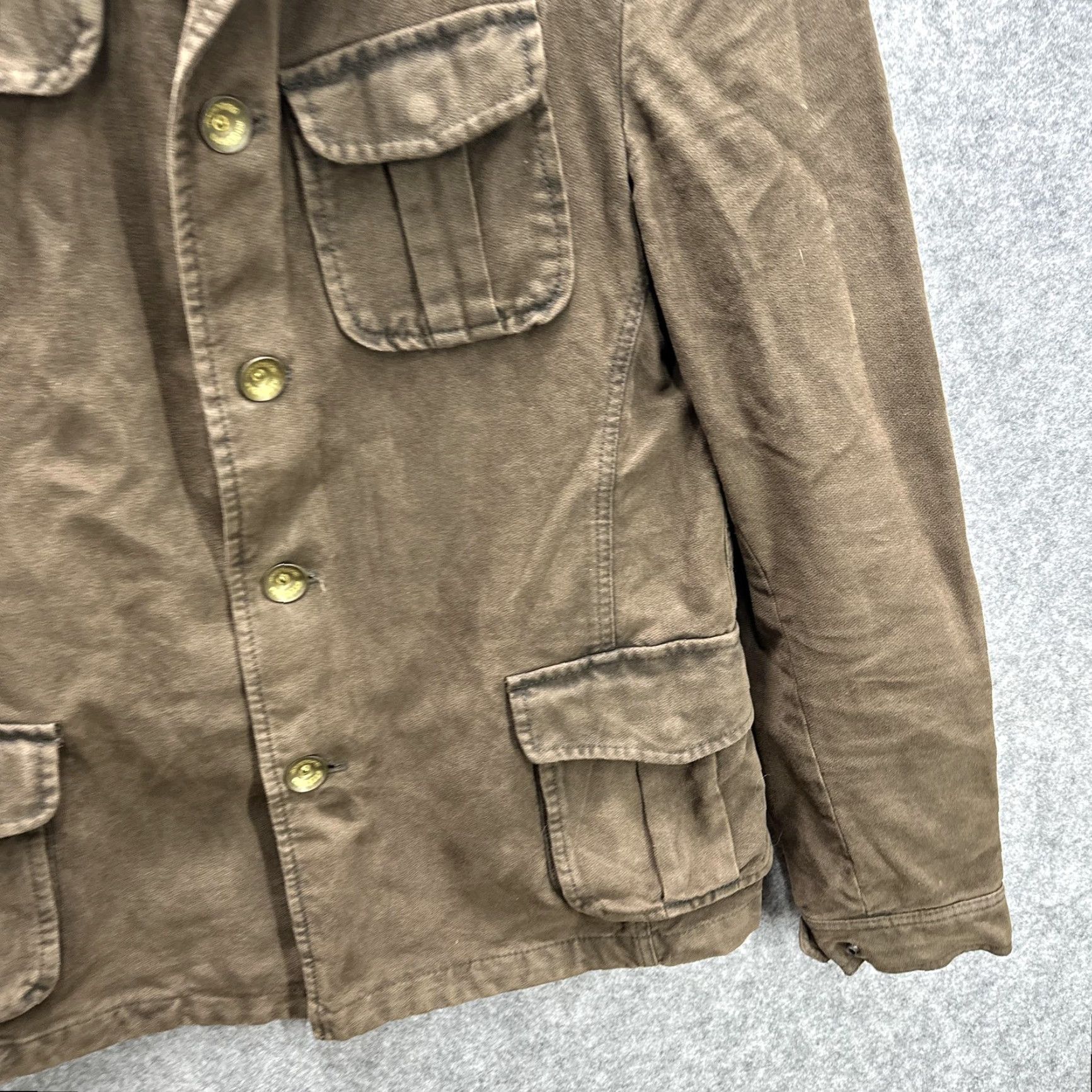 DRYKORN Drykorn Jacket Mens Brown Cotton Canvas Military Field Dakar 3 50 Casual Lined Pockets Button Front Epaulets Army 90s Style Mens/M Size US M / EU 48-50 / 2 - 6 Thumbnail