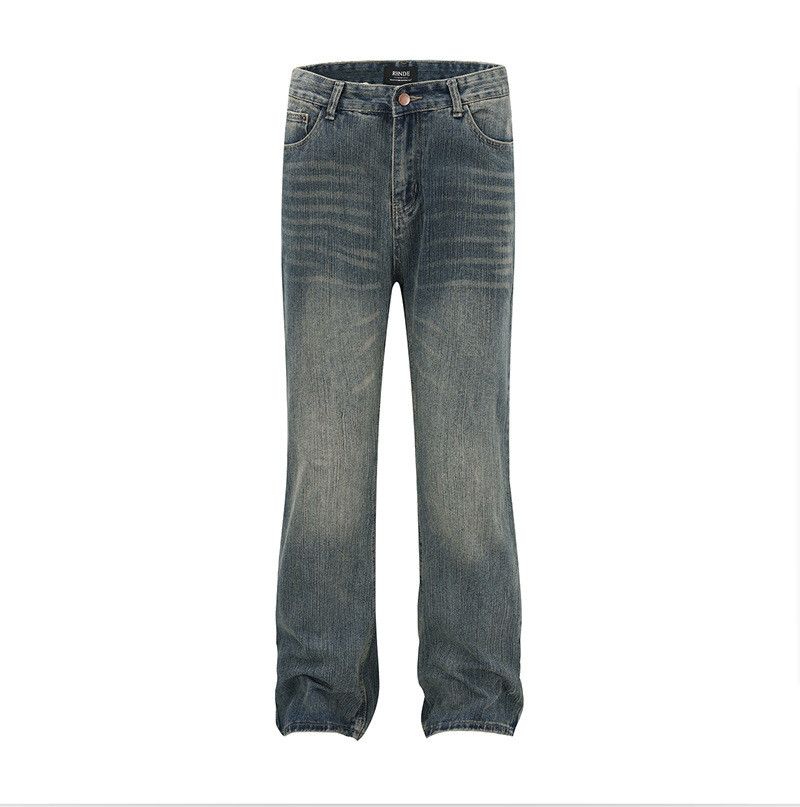 Jean High street retro washed distressed wide-leg jeans for men Size US 32 / EU 48 - 1 Thumbnail