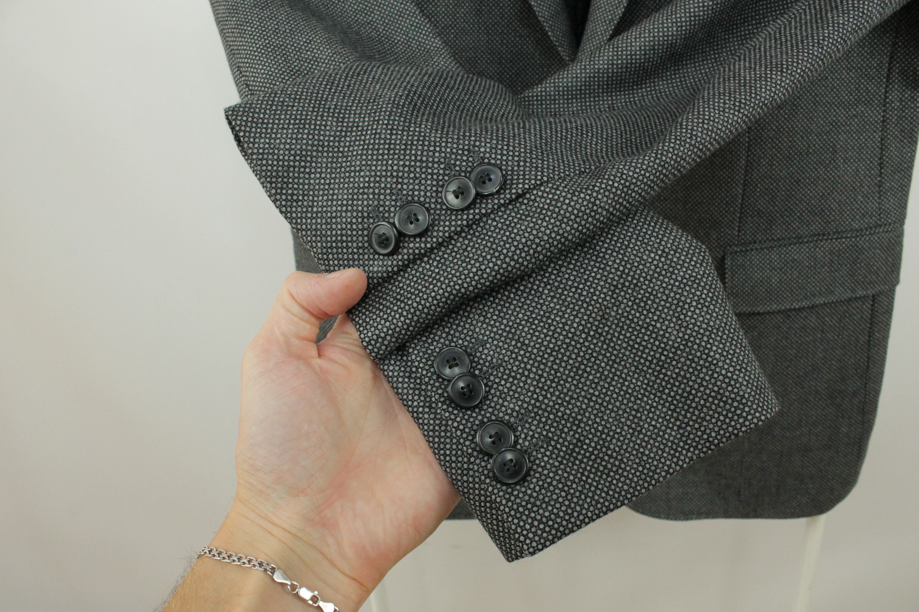 Designer × Hugo Boss Hugo Boss Red Label Structured Gray Wool Blazer Jacket Size US L / EU 52-54 / 3 - 4 Thumbnail