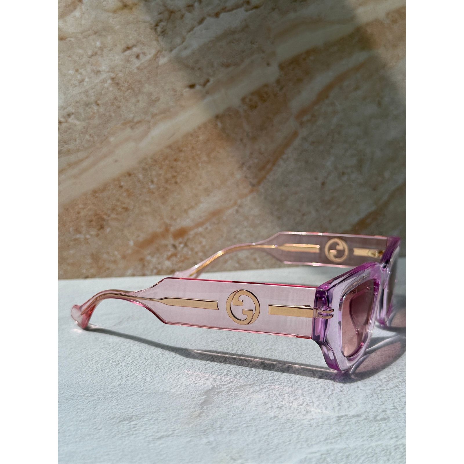 Gucci NEW Gucci GG1558SK Transparent Pink Sunglasses Size ONE SIZE - 7 Thumbnail
