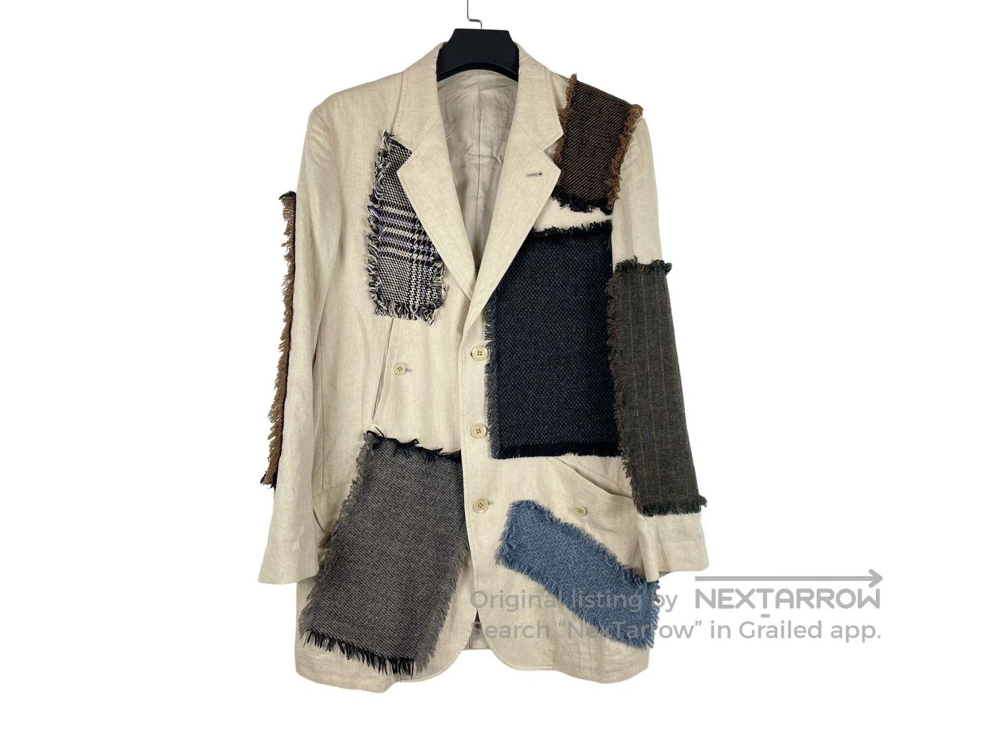 Yohji Yamamoto Yohji Yamamoto Patchwork Linen Patch Denim Jacket Size US L / EU 52-54 / 3 - 1 Thumbnail