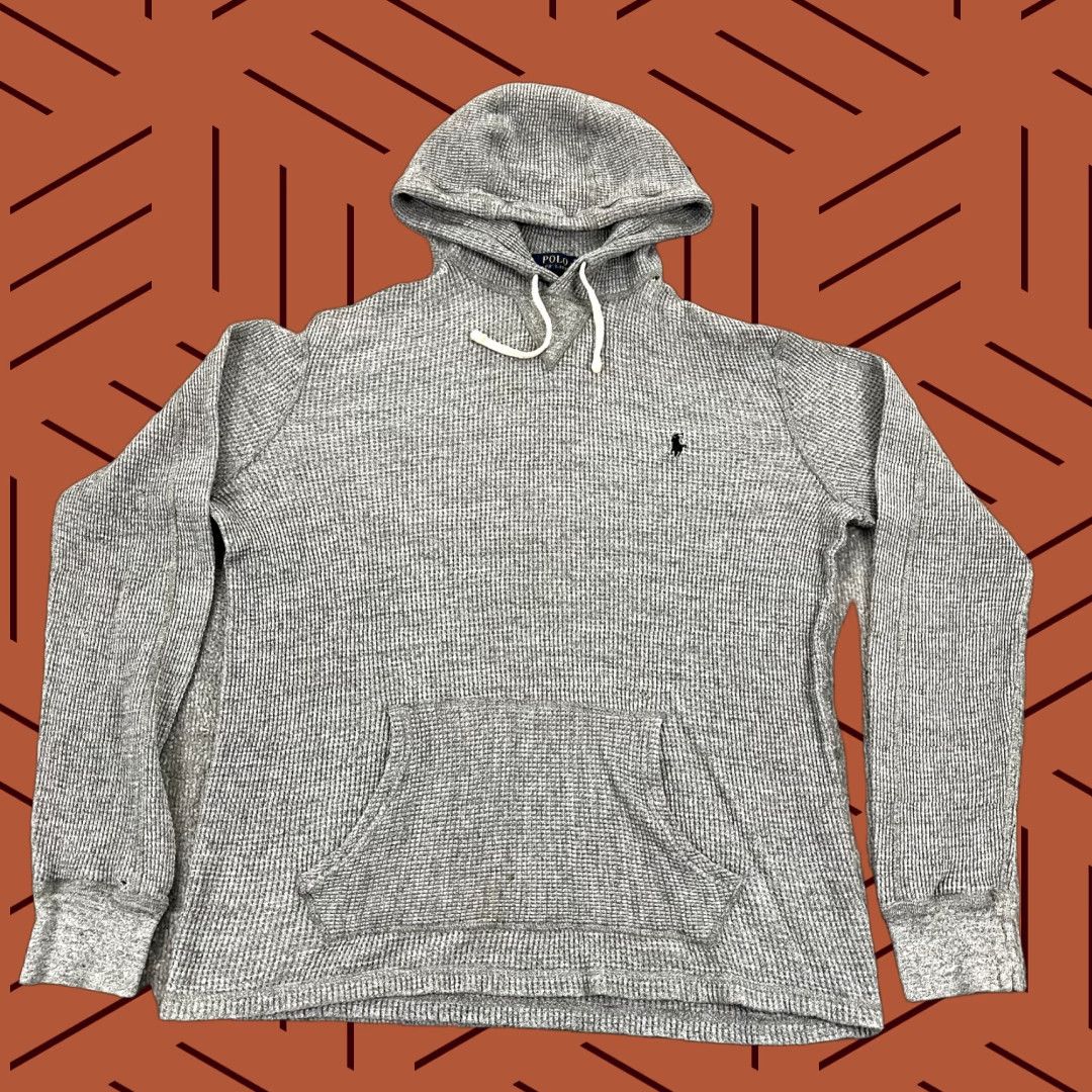 Polo Ralph Lauren POLO RALPH LAUREN Jacket Men L Gray Lightweight Thermal Knit Pullover Hooded Size US L / EU 52-54 / 3 - 1 Thumbnail