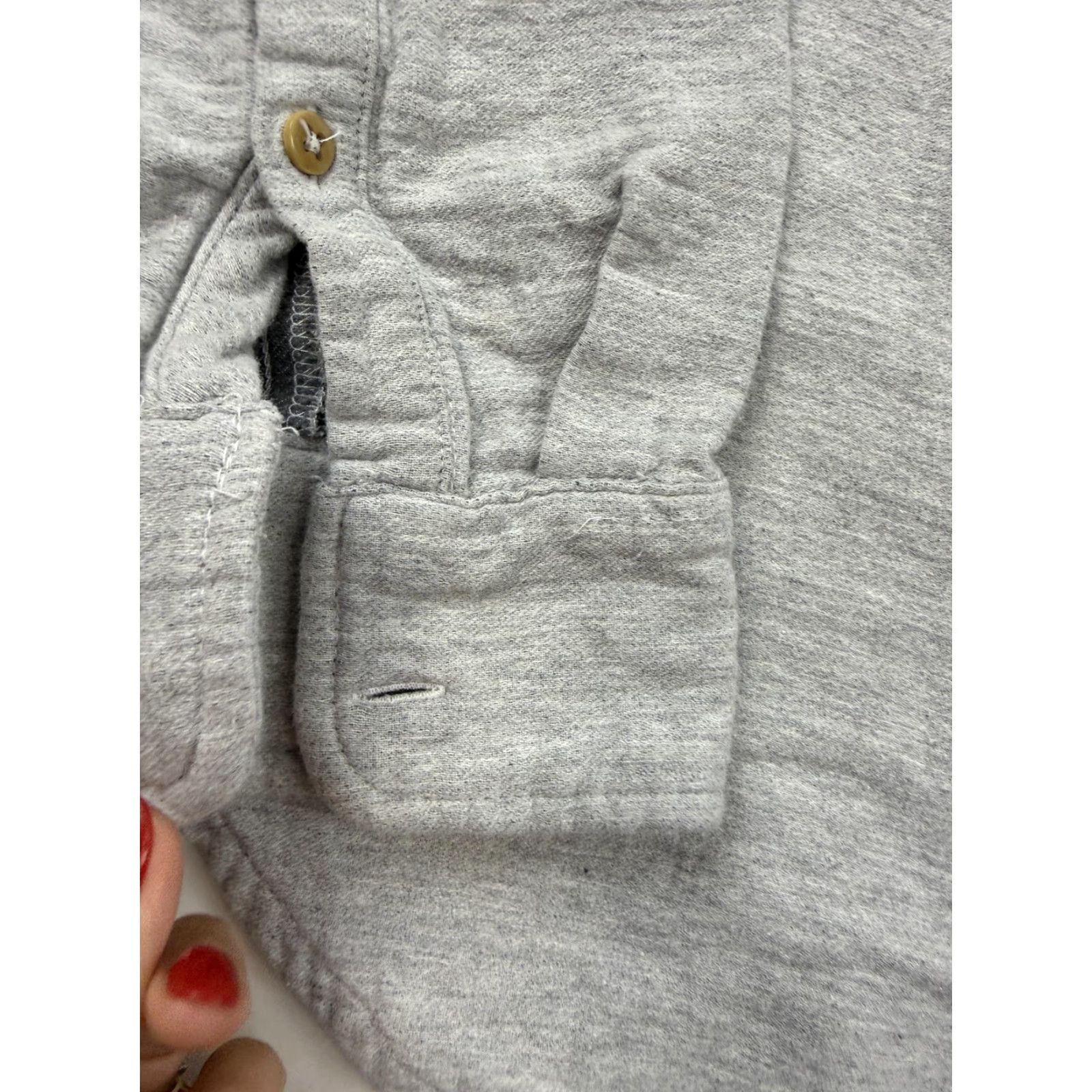 Chubbies The Nutter Shirt Mens Large Gray Jersey Knit Lined Button Front USA Chubbies Size US L / EU 52-54 / 3 - 4 Thumbnail