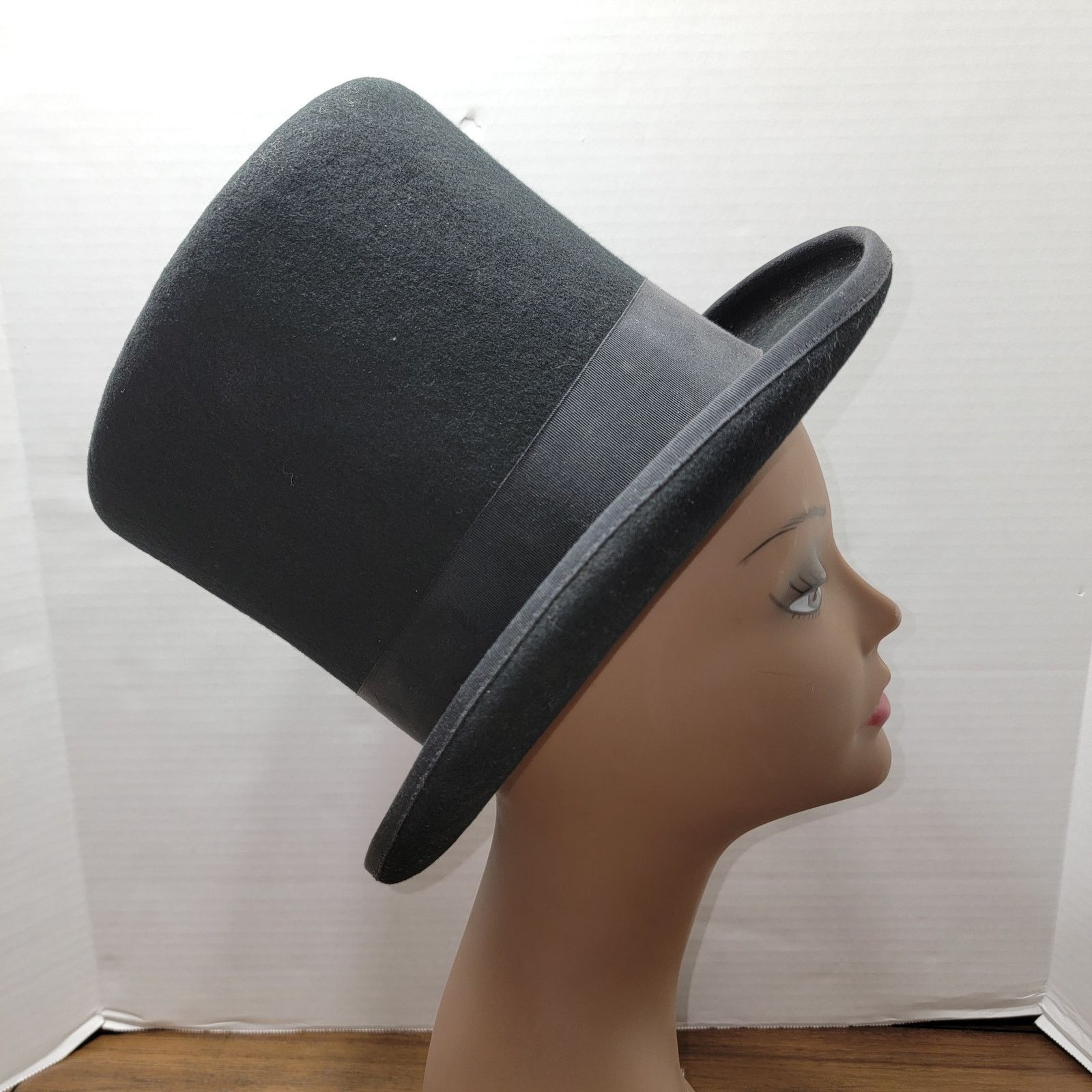 Other 100% Wool Top Hat The Mad Hatter Hat People - Size 7 1/8 57 Size ONE SIZE - 5 Thumbnail