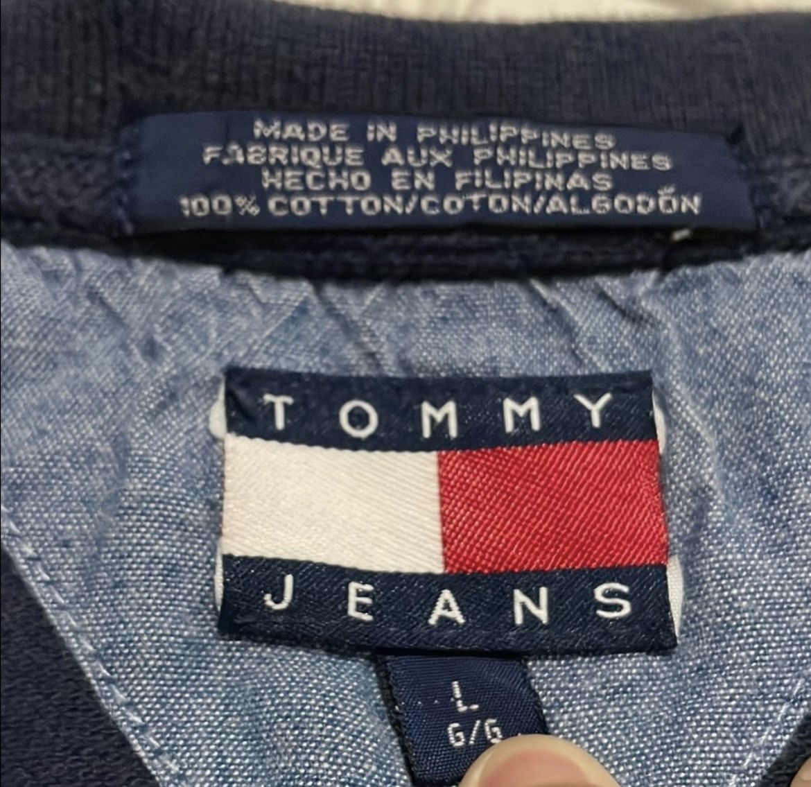 Tommy Jeans Tommy Hilfiger Blue Long Sleeve Polo Shirt Size US L / EU 52-54 / 3 - 2 Thumbnail