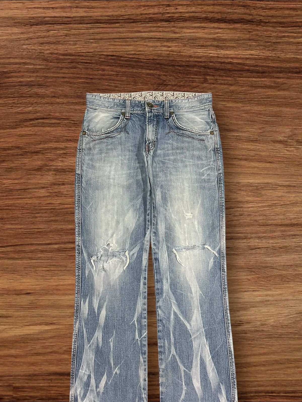 Edwin Vintage Japanese Brand Edwin Blue Way Distressed Loose Jeans Size US 32 / EU 48 - 3 Thumbnail