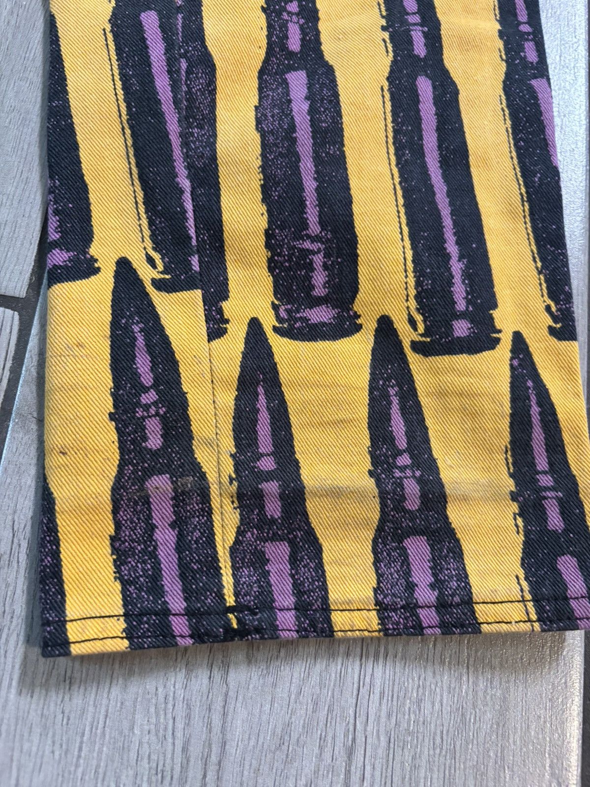 Stephen Sprouse Vintage FW88 Stephen Sprouse Bullet Print Denim Jeans Yellow Size US 34 / EU 50 - 8 Thumbnail