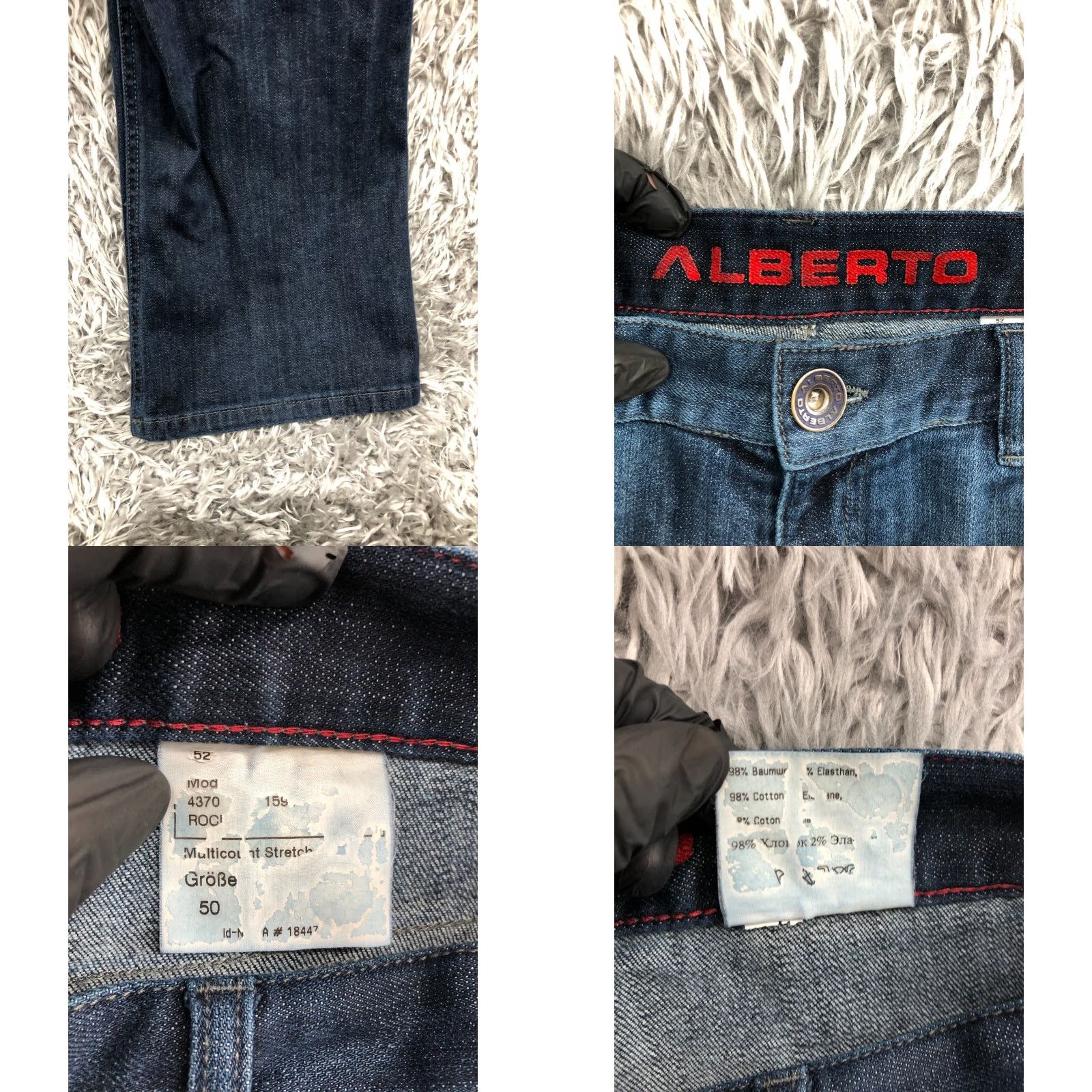 Vintage ALBERTO Jeans Size 34x32 Mens Bootcut Denim Blue 34 in Inseam Medium Wash Regular Rise Mid 5-Pocket Belt Loops Size US 34 / EU 50 - 8 Thumbnail