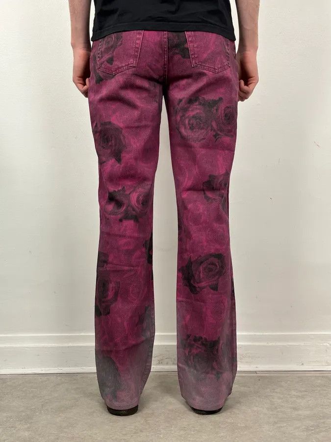 Just Cavalli 2000s Roberto Cavalli Purple Blossum Floral Pants Size US 32 / EU 48 - 4 Thumbnail