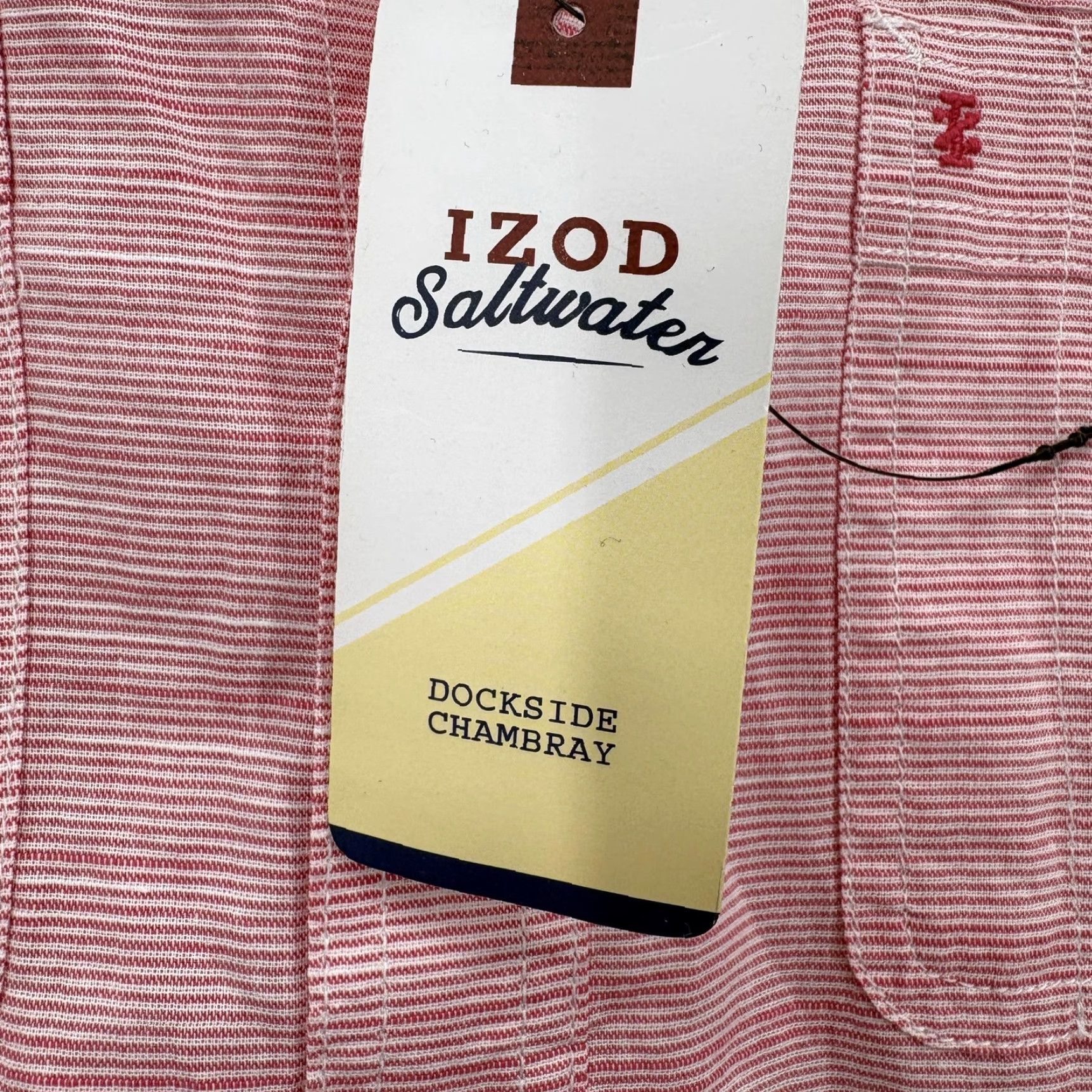 Izod VINTAGE Izod Saltwater Shirt Mens S Pink Dockside Chambray Short Sleeve Preppy NWT Size US S / EU 44-46 / 1 - 5 Thumbnail